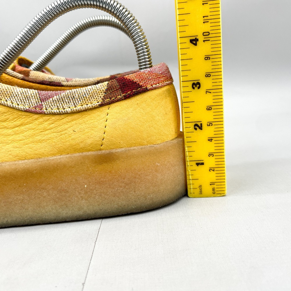 Clarks Womens 8.5 Originals Wallabee Cup Yellow Leather Plaid Trim Boho Moccasin - Picture 5 of 12